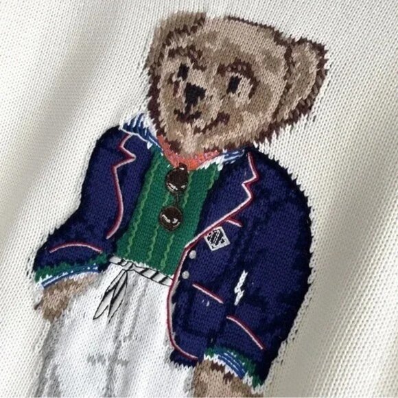 Polo Ralph Lauren White Bear Wool Sweater - Picture 4 of 6